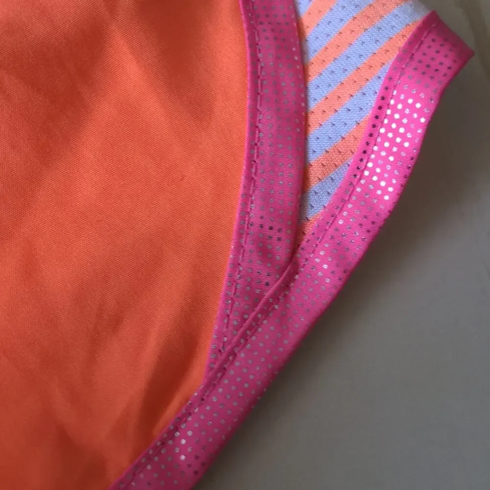 JUSTICE Neon Orange Casual Workout Sporty Shorts 12
